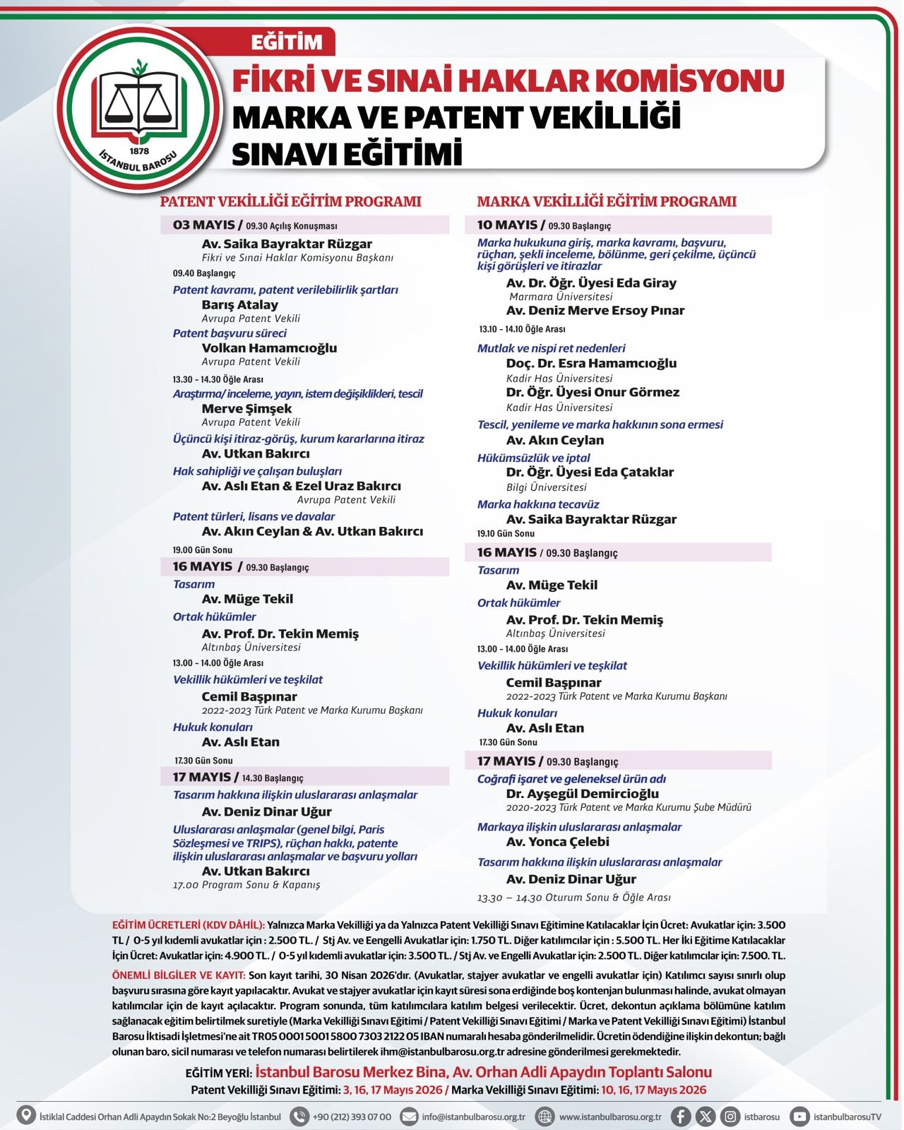 MARKA VE PATENT VEKİLLİĞİ SINAVI EĞİTİMİ