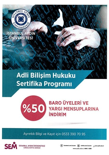İstanbul Aydın Üniversitesi Baro Üyelerine %50 İndirimli Sertifika Programları