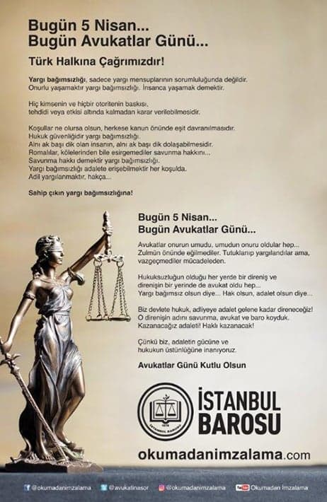 Bugün 5 Nisan... Bugün Avukatlar Günü...