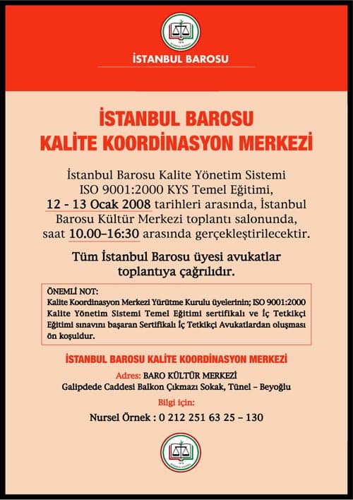 Kalite Koordinasyon Merkezi
Eğitim Çalışmalarına
2008’De De Devam Ediyor