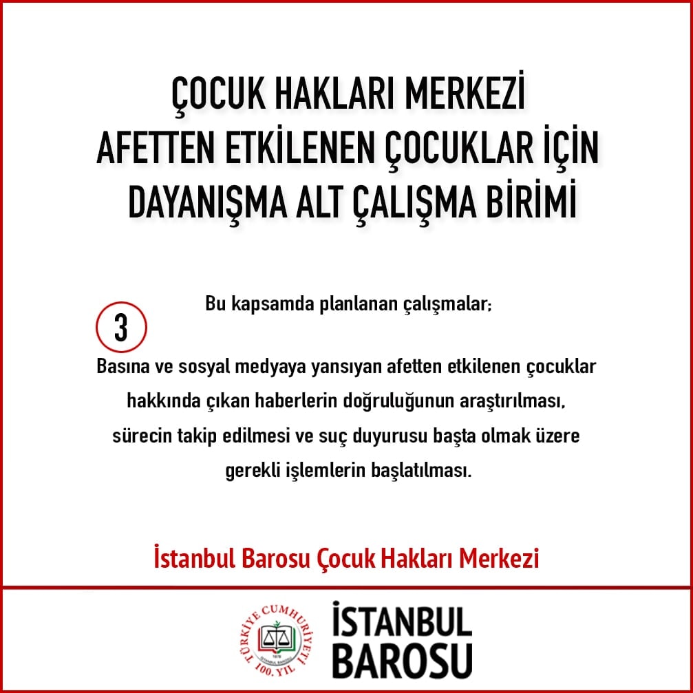 Çocuk Hakları Merkezi Afetten Etkilenen Çocuklar İçin Dayanışma Alt Çalışma Birimi Kuruldu - 4