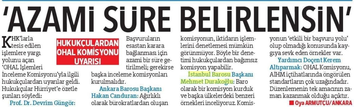 Hukukçulardan OHAL Komisyonu Uyarısı  - 1