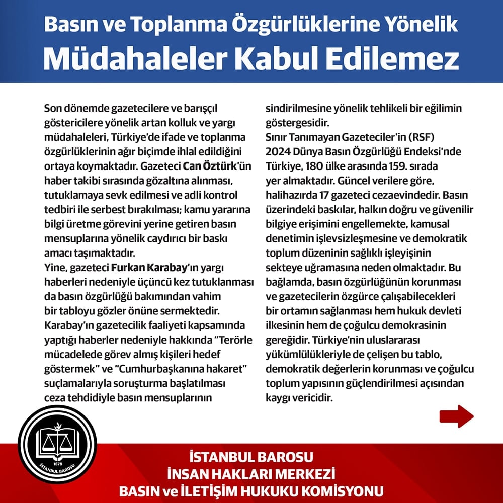Basın ve Toplanma Özgürlüklerine Yönelik Müdahaleler Kabul Edilemez - 1