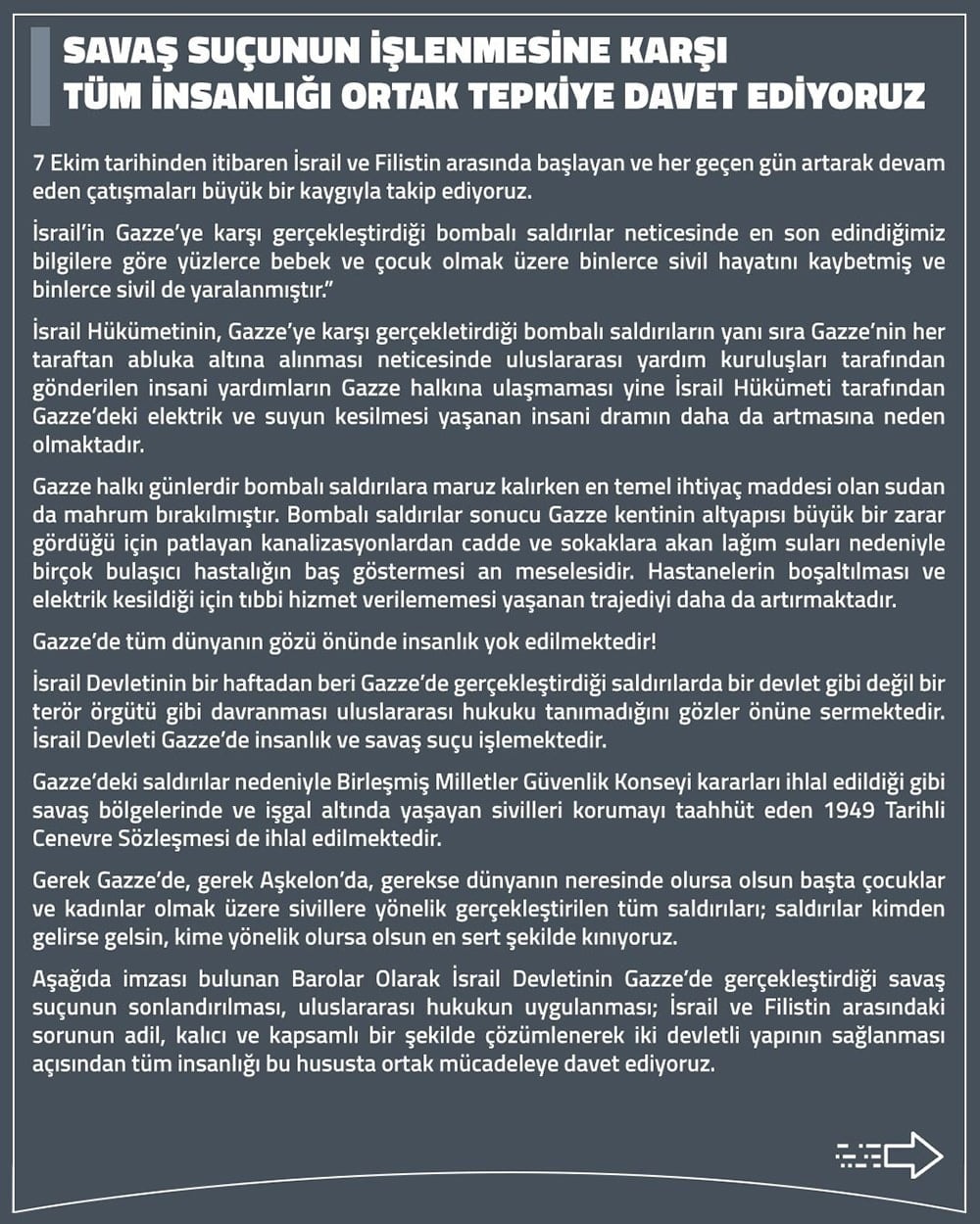 Savaş Suçunun İşlenmesine Karşı Tüm İnsanlığı Ortak Tepkiye Davet Ediyoruz - 1