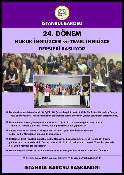 Hukuk İngilizcesi Ve Temel İngilizce Dersleri Başlıyor
 - 1
