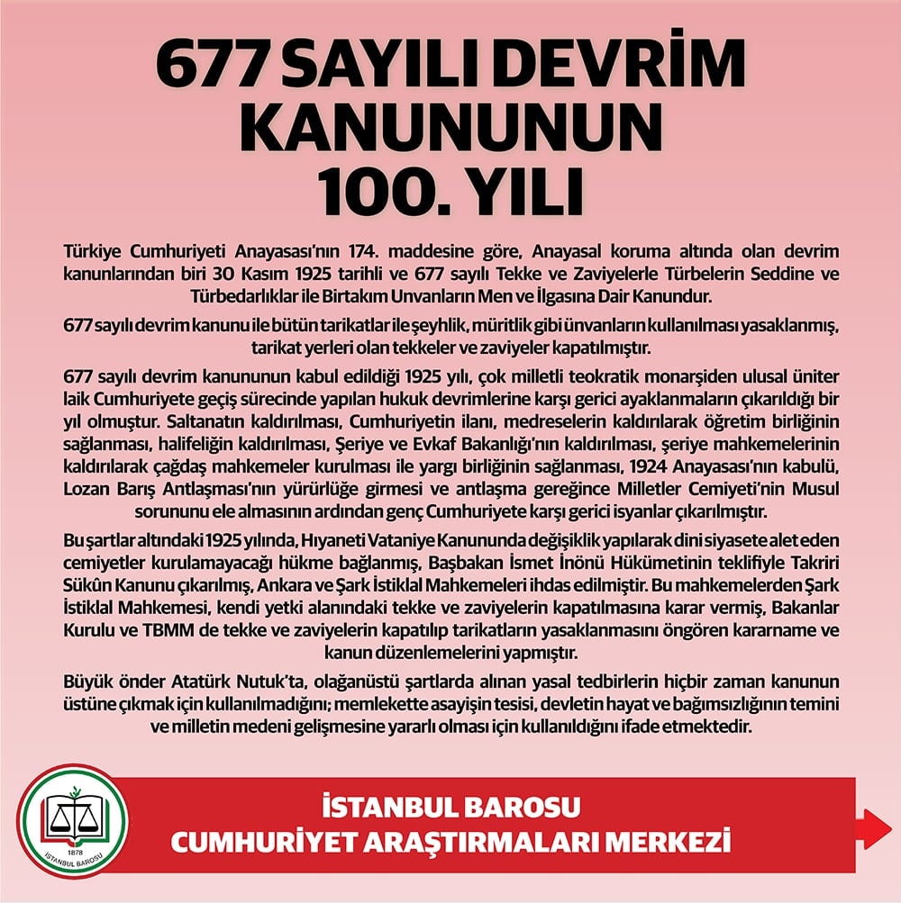 677 Sayılı Devrim Kanununun 100. Yılı - 1