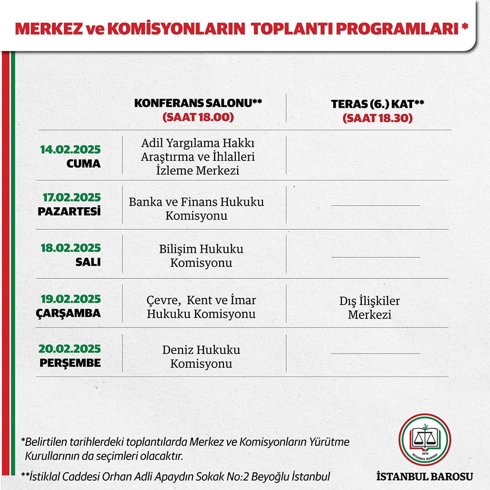 Merkez ve Komisyonların Seçim Takvimi Belirlendi - 3