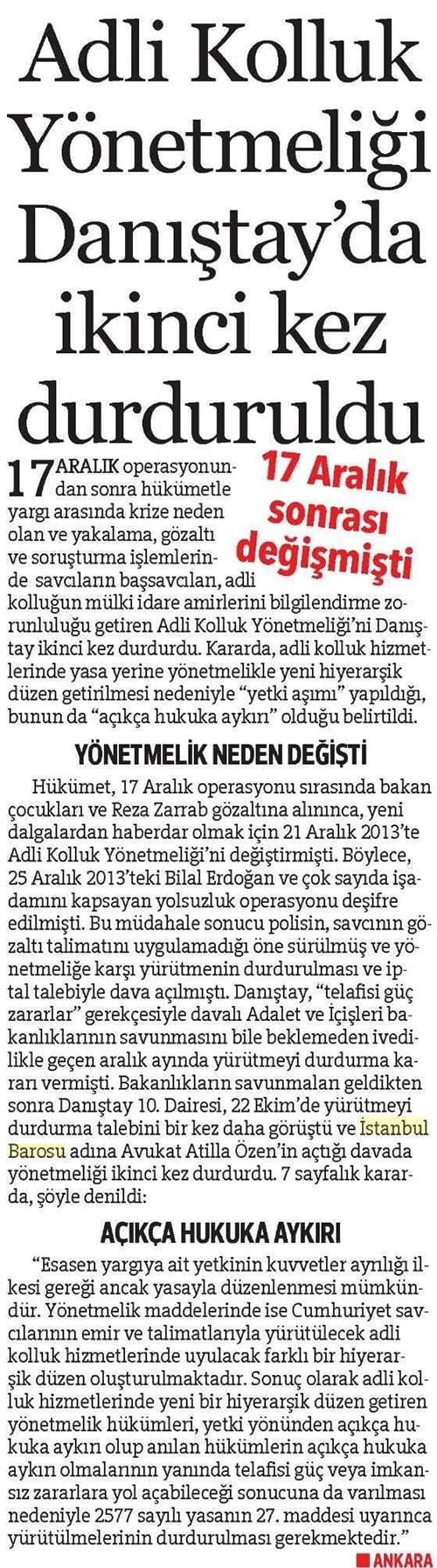 Adli Kolluk Yönetmeliğinde Değişiklik Yapılmasına Dair Yönetmeliğin Yürütmesinin Durdurulmasına Karar Verildi - 3