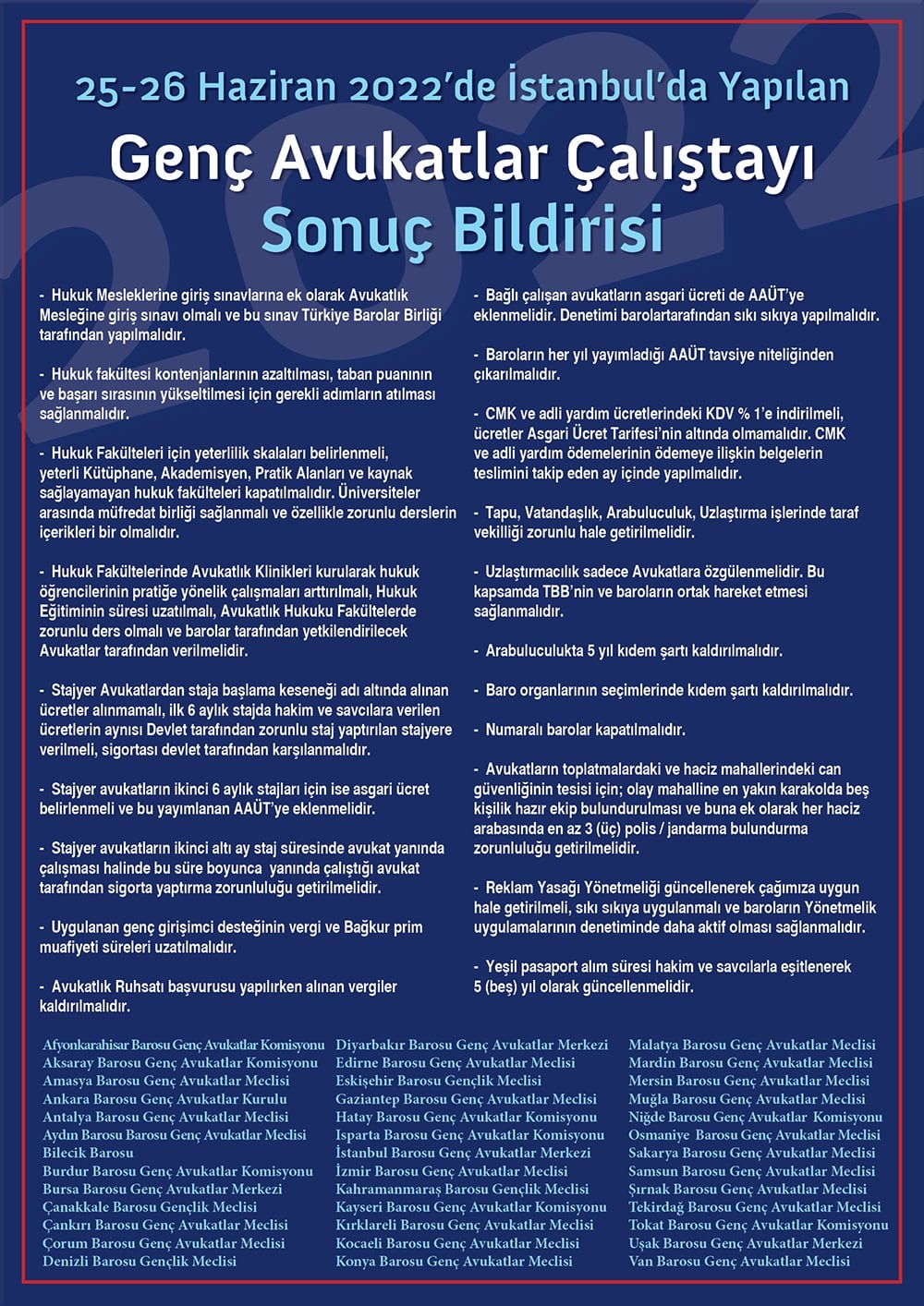 Genç Avukatlar Çalıştayı Sonuç Bildirisi - 1