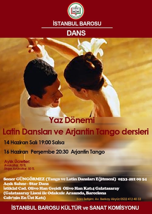 Yaz Dönemi Latin Dansları Ve Arjantin Tango Dersleri Başlıyor
 - 1