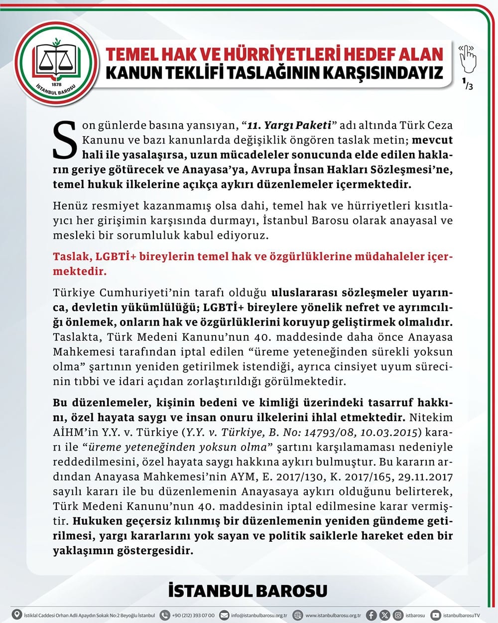 Temel Hak ve Hürriyetleri Hedef Alan Kanun Teklifi Taslağının Karşısındayız - 1
