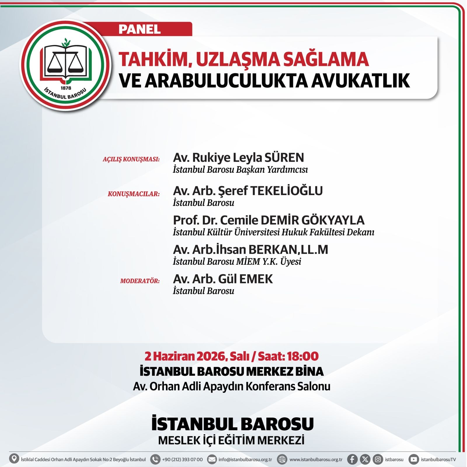 TAHKİM, UZLAŞMA SAĞLAMA VE ARABULUCULUKTA AVUKATLIK
