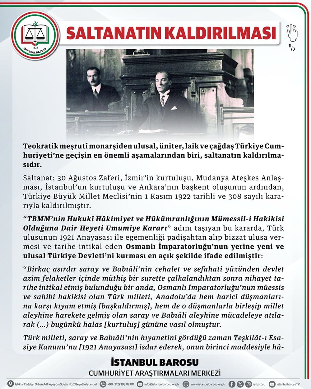 Saltanatın Kaldırılması