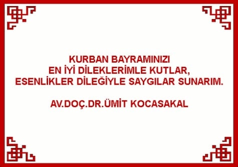 Başkan'ın Kurban Bayramı Kutlama Mesajı