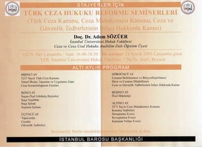 Türk Ceza Hukuku
Reformu Seminerleri Devam Ediyor