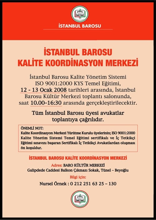 Kalite Koordinasyon Merkezi
Eğitim Çalışmalarına
2008’De De Devam Ediyor