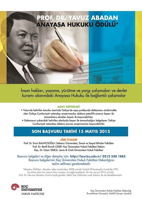 Prof.Dr.Yavuz Abadan Anayasa Hukuku Ödülü