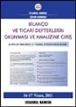 Bilanço Ve Ticari Defterlerin Okunması Ve Analizine Giriş