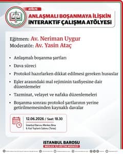 ANLAŞAMALI BOŞANMAYA İLİŞKİN İNTERAKTİF ÇALIŞMA ATÖLYESİ